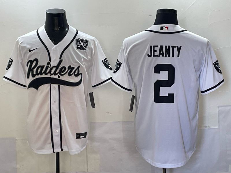 Men 2025 Oakland Raiders #2 Jeanty white 3th generation Joint Name Nike Limited NFL Jersey style 006->oakland raiders->NFL Jersey